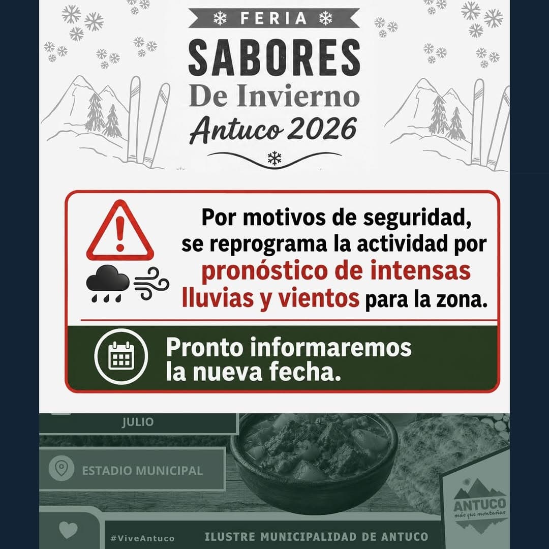 Feria Sabores de Invierno en Antuco es Reprogramada por Condiciones Climáticas Adversas