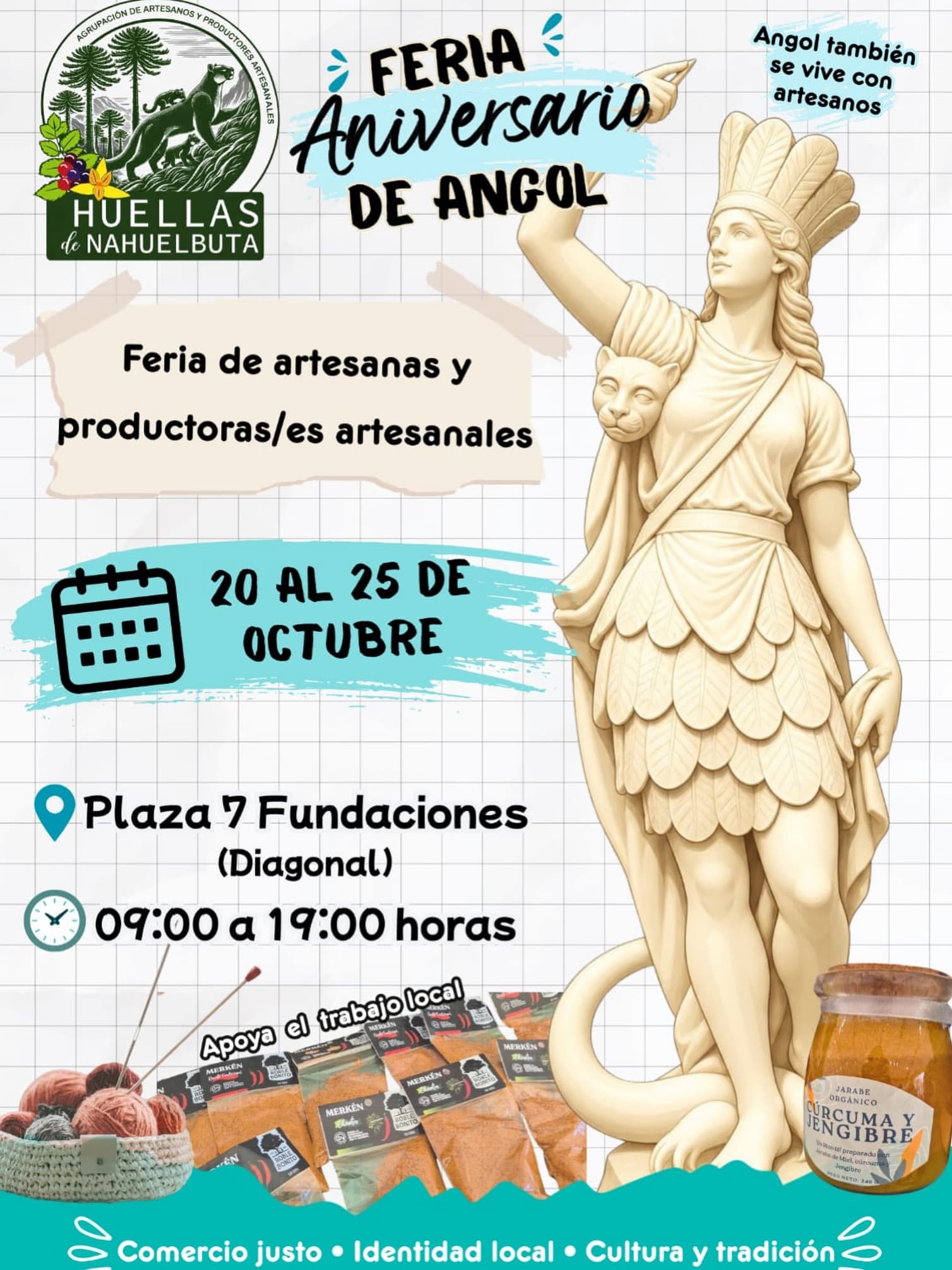 Feria Aniversario de Angol – Huellas de Nahuelbuta: artesanía y productos locales del 20 al 25 de octubre